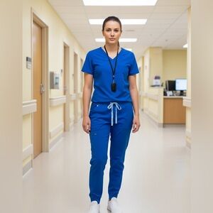 Figs Blue Scrub Jogger Pants Sz XS/P